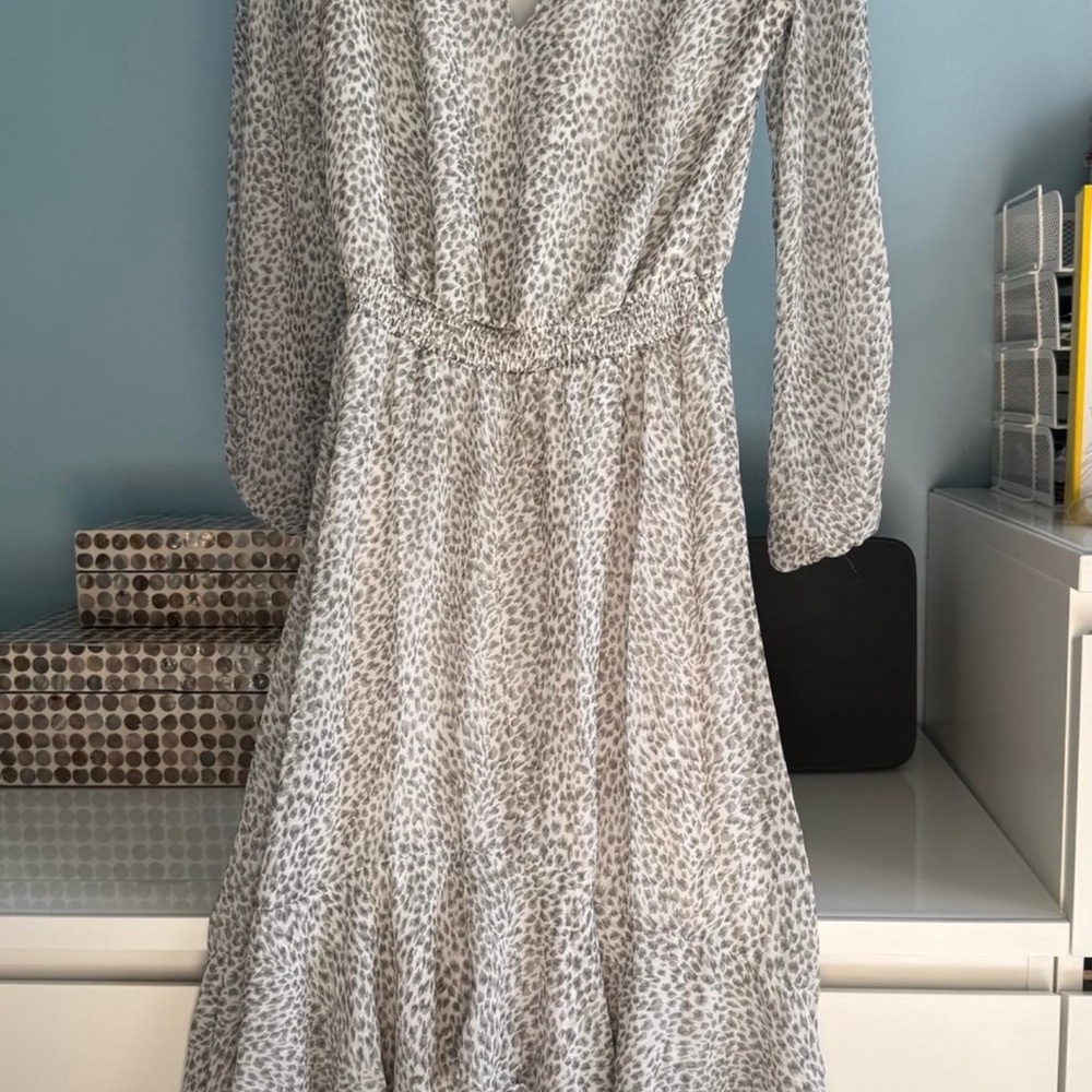 1. State Gold and Silver Sequin Midi Dress with Bishop Sleeves